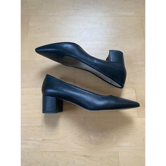 AMALFI By Rangoni BNWT "Paco" Black Block Heel New Pointed Toe Pump Classis - Picture 3 of 8